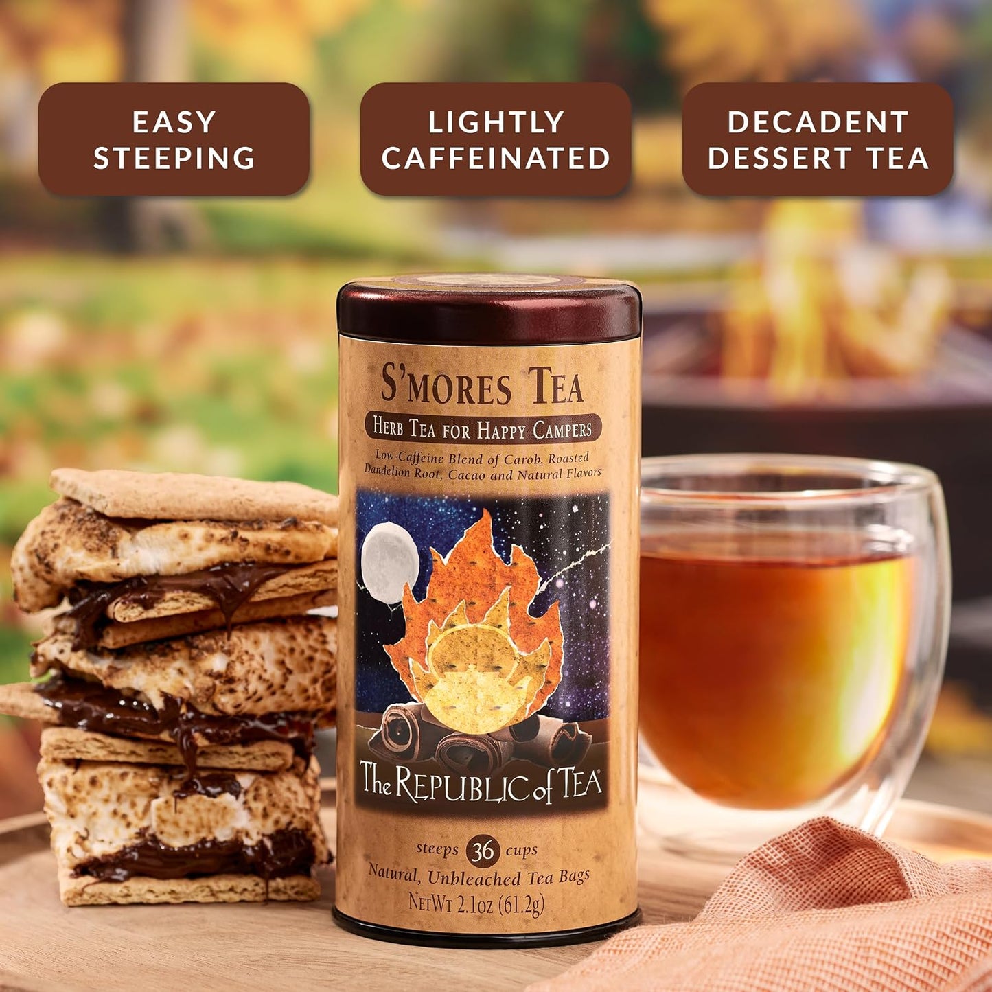 The Republic of Tea S’mores Herbal Tea, Low-Caffeine, 36 Ct