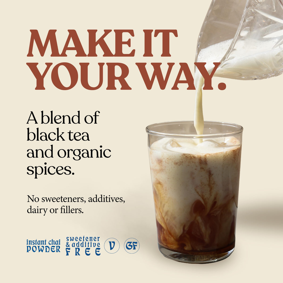 Blue Lotus Chai - Star Anise Masala Chai - Makes 100 Cups - 3 Ounce Masala Spiced Chai Powder with Organic Spices - Instant