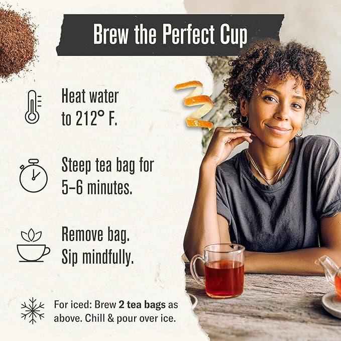 Numi Organic Rooibos Tea, 54 Microplastic Free Bags, Caffeine Free South African Red Tea