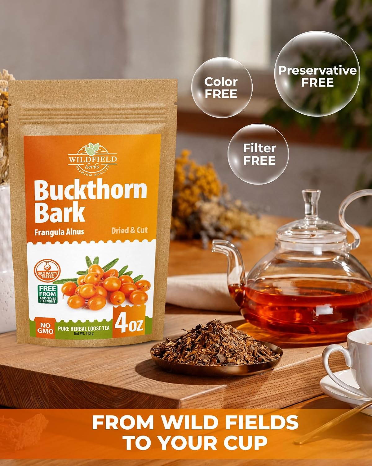 4 oz. Buckthorn Bark Buckthorn Tea Herbal (Frangula Alnus) - 113g Buckhorn Bark Herb Tea Espino Cerval
