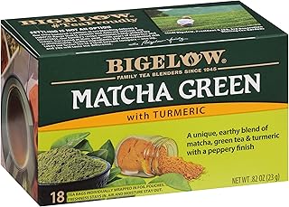 Bigelow Tea Matcha Green Tea with Turmeric, Caffeinated Tea with Turmeric, 18 Count Box (Pack of 6), 108 Total Tea Bags