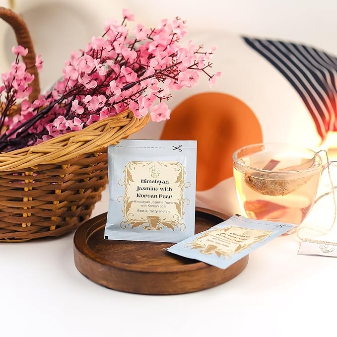 THE Vedas Himalayan Jasmine With Korean Pear, Herbal Tea, Biodegradable Cotton Teabags, 40 Tea Bags(Pack of 2)