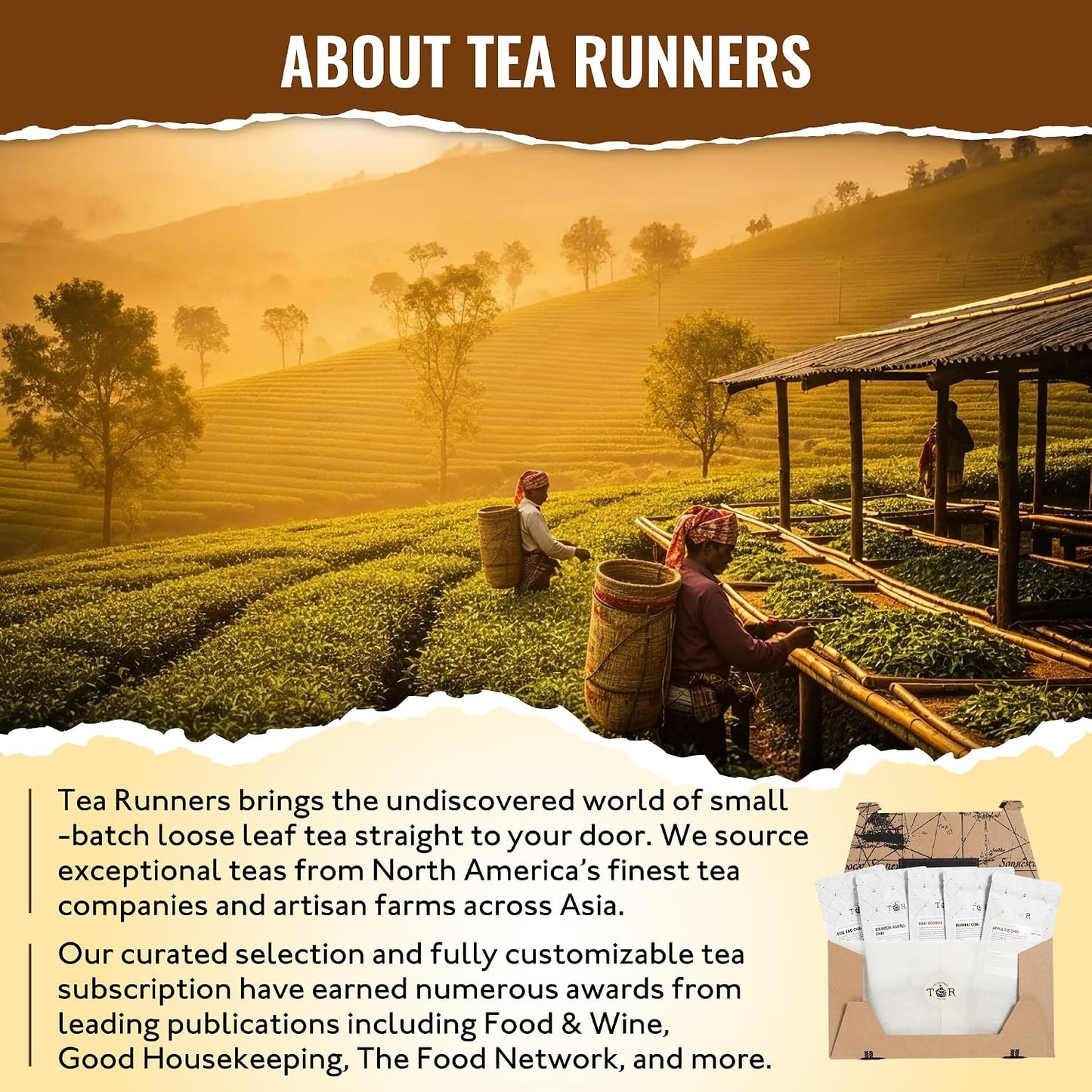 Tea Runners Chai Tea Variety Pack – Apple Pie, Bourbon Barrel, Chai Rooibos, Mumbai, Rise and Chai – Loose Leaf Tea Sampler – Spiced Black &amp; Rooibos Blends – 0.75 oz Each, Pack of 5