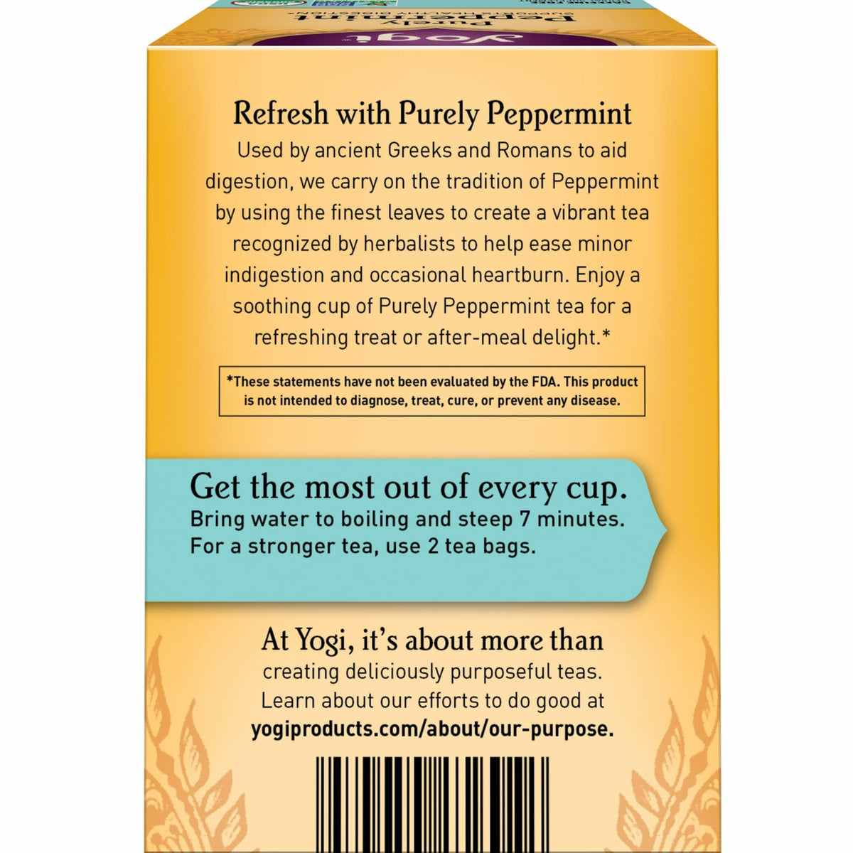 Yogi Purely Peppermint Tea, 16 Tea Bags (4 Pack)