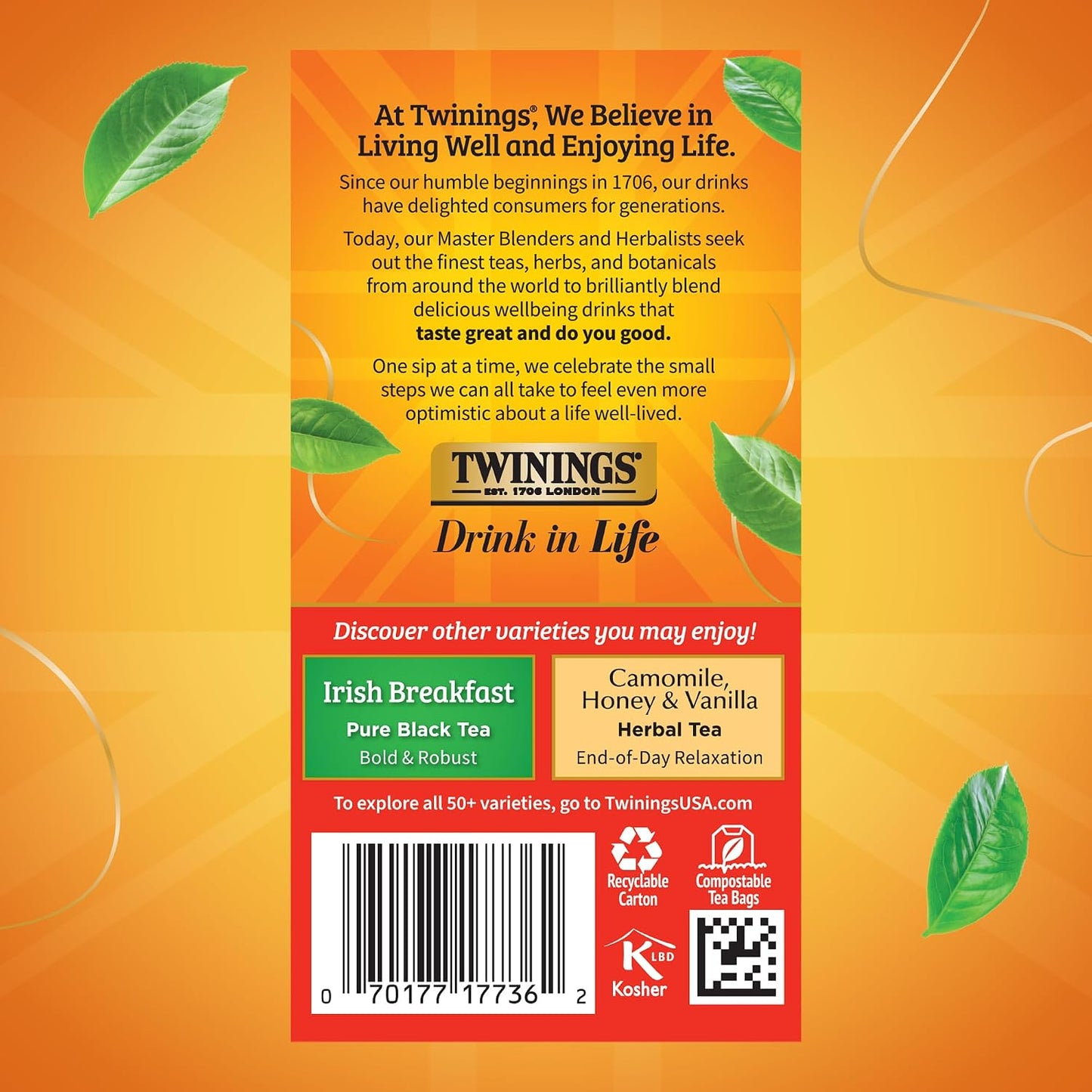Twinings Extra Strong English Breakfast Black Tea Bags, 20 CT (1 Pack) | A Rich, More Intense Twist to Our Classic, Naturally Caffeinated, 20 Foil Lined Individually Wrapped Bags, Enjoy Hot or Iced