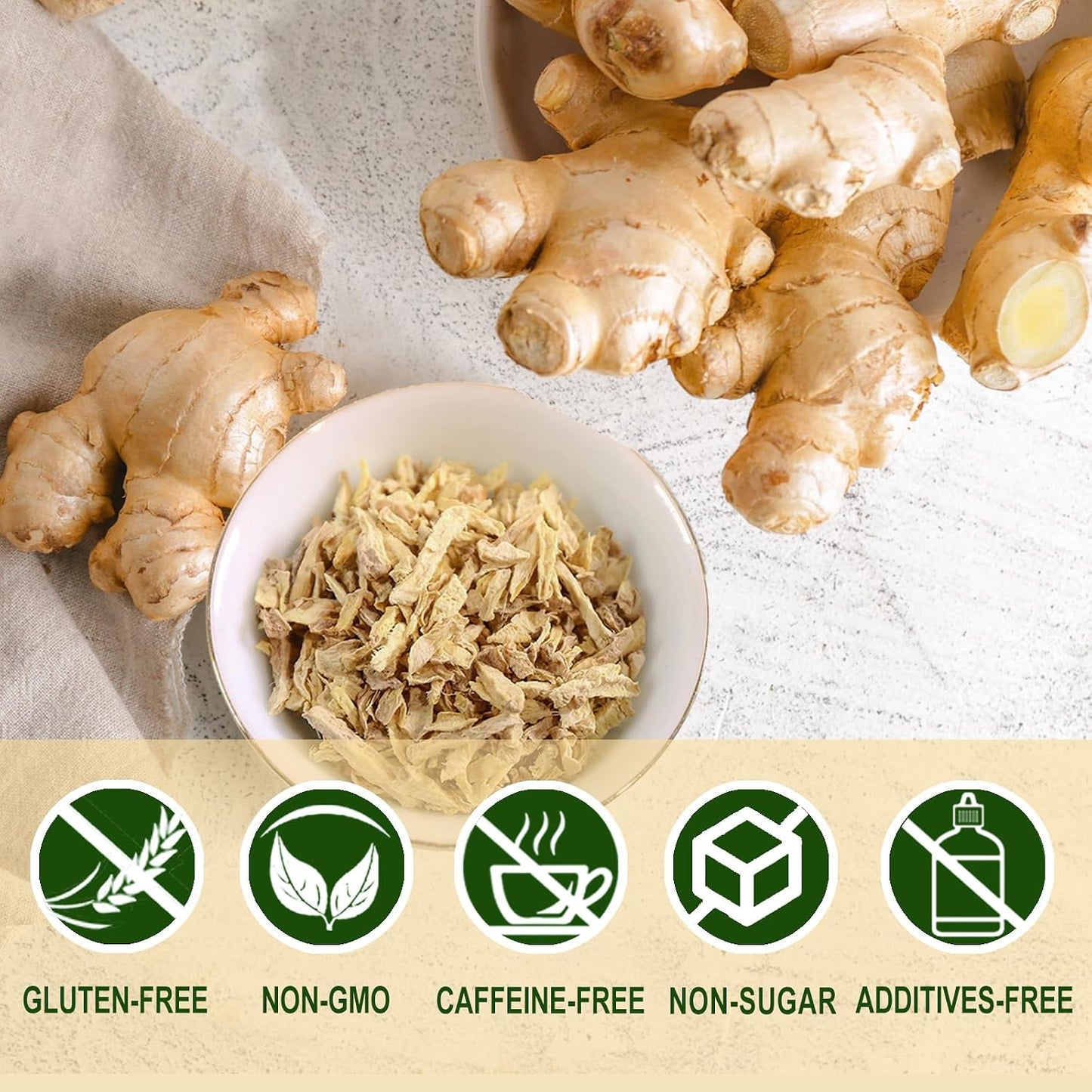 Jarteela - Ginger Tea Bags, 80 Ct, Ginger Root Teabags | Ginger root with warm, spicy notes. Supports gentle digestion and helps maintain healthy-looking skin. Caffeine-free, Non-GMO