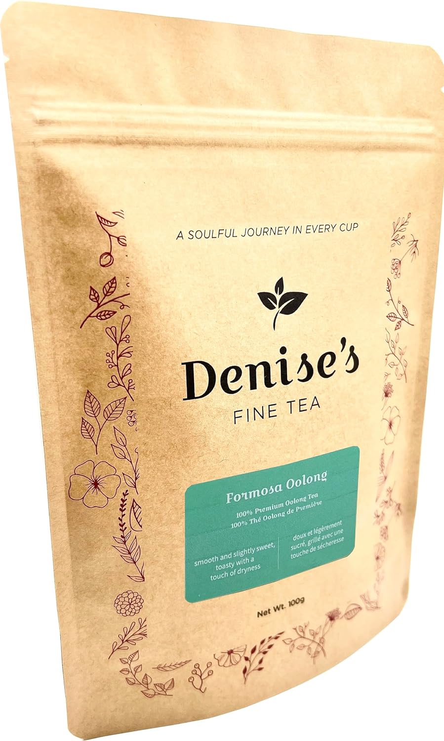 Denise's Fine Tea, Premium, Formosa Oolong, Oolong Tea, High Antioxidant Loose Leaf (100g)
