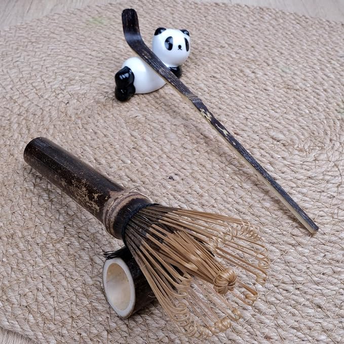Joyscale Bamboo Matcha Whisk Set, Long Handled Chasen, Scoop(Chashaku), Bamboo Whisk for Matcha Tea, Matcha Chasen(Purple) For Tea Lover Gifts
