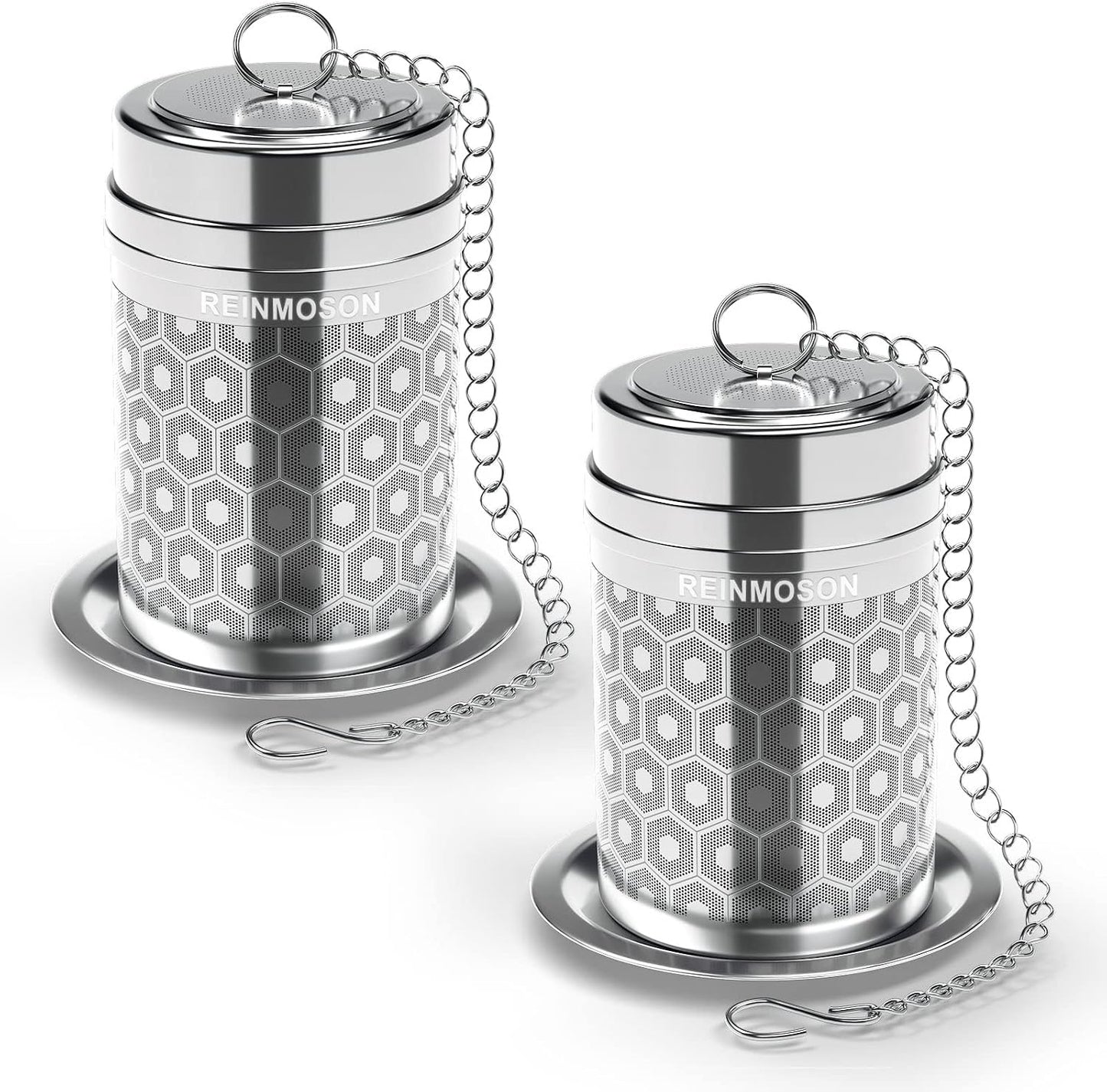 2 Pack Large Tea Infuser for Loose Leaf Tea &amp; Spice Ball 2”x2.8” | Stainless Steel Tea Strainer Fine Mesh Large Tea Ball for Loose Leaf Tea Steeper for Teapot Pitcher Cup Mug Bottle Kettle