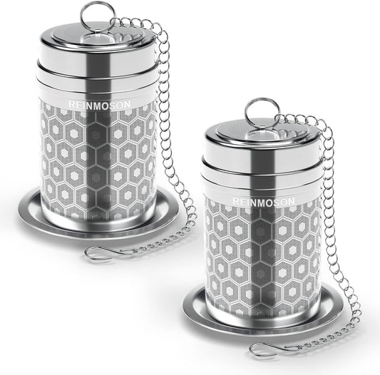 2 Pack Large Tea Infuser for Loose Leaf Tea &amp; Spice Ball 2”x2.8” | Stainless Steel Tea Strainer Fine Mesh Large Tea Ball for Loose Leaf Tea Steeper for Teapot Pitcher Cup Mug Bottle Kettle