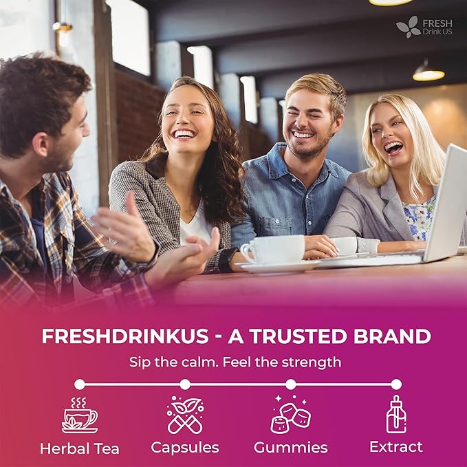 FreshDrinkUS, Premium Herbal Wellness Tea Bags | 75 Count | Blend of Sencha, Ginger, Fennel, Dandelion, Tulsi, Turmeric, Peppermint, Lavender, Lemongrass & Stevia – Herbal Tea. Vegan