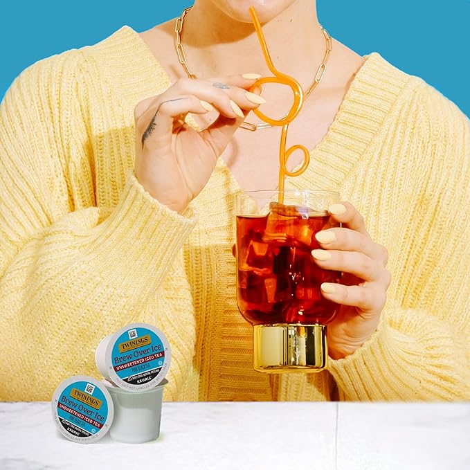 Twinings Brew Over Ice Unsweetened Black Iced Tea 72 K-Cup Pods for Keurig, 12 Count (Pack of 6), Caffeinated