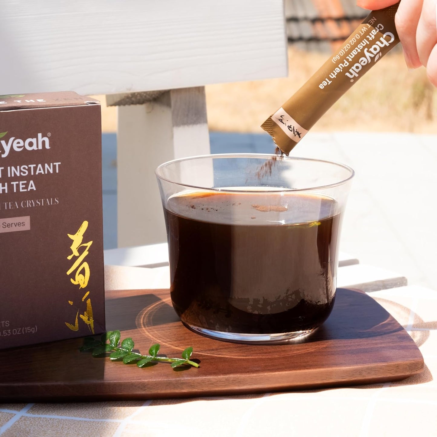 CHAYEAH, Craft Instant Pu'erh Tea, Quick Brew Tea Crystals, No Sugar, Natural Caffeine, Hot or Cold (25 Packets)