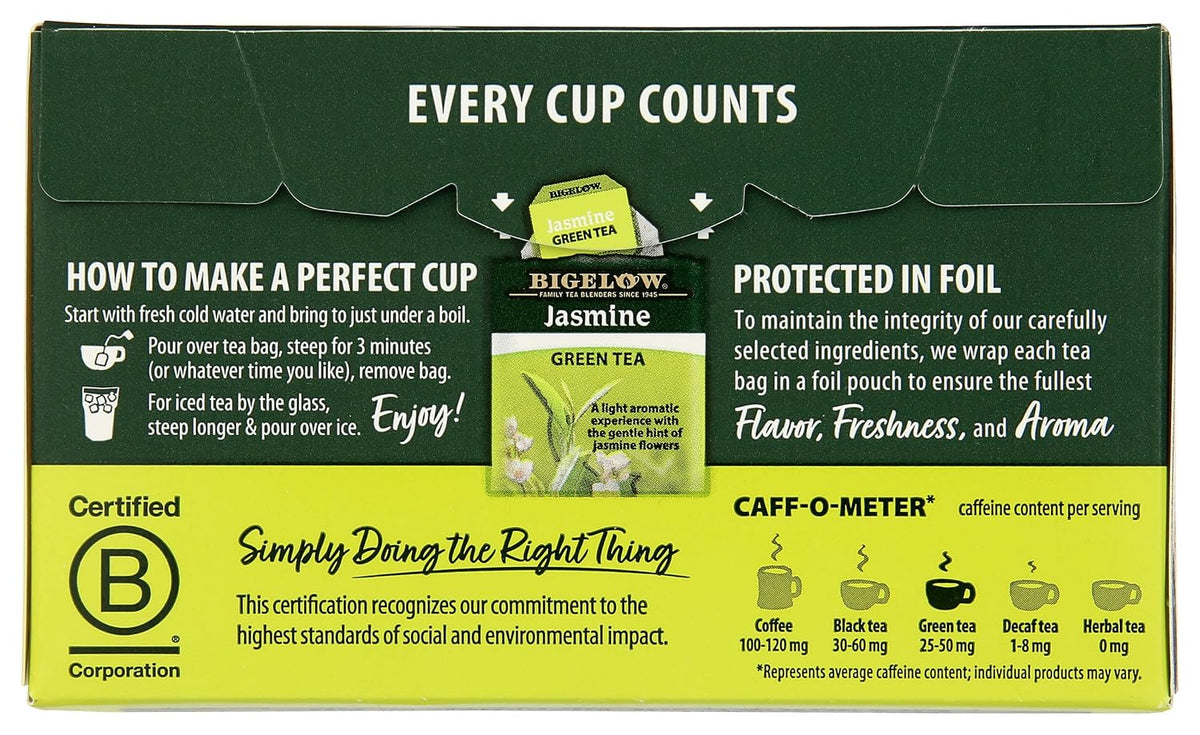Bigelow Tea Jasmine Green Tea 20 Count (Pack of 1)