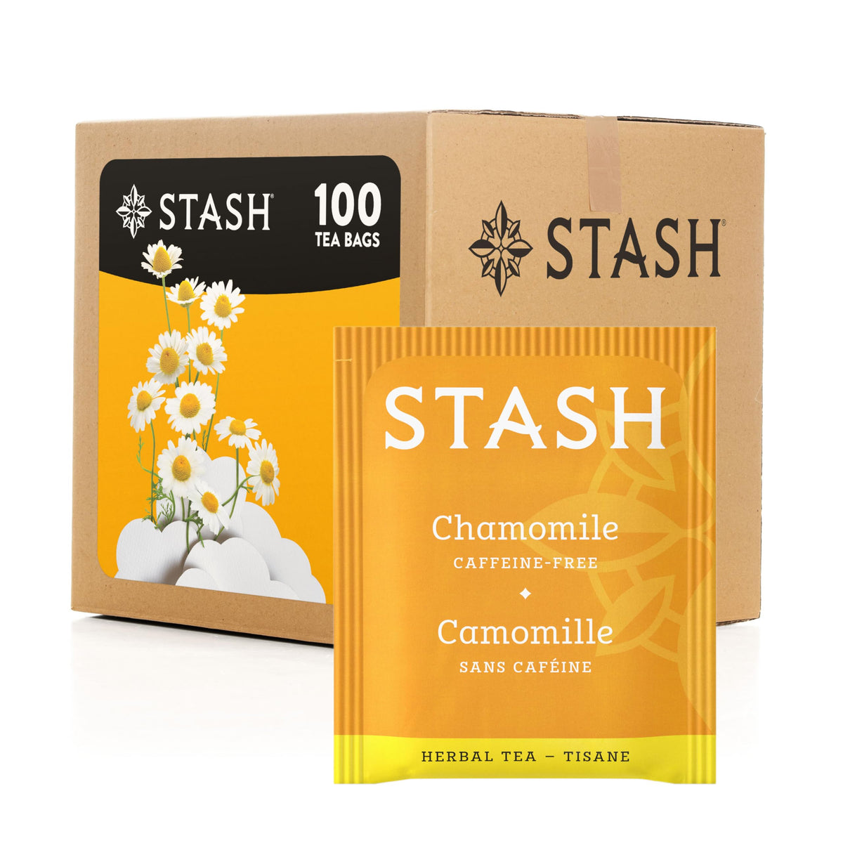STASH Chamomile Herbal Tea, 100 Bags Bulk Pack, Caffeine Free