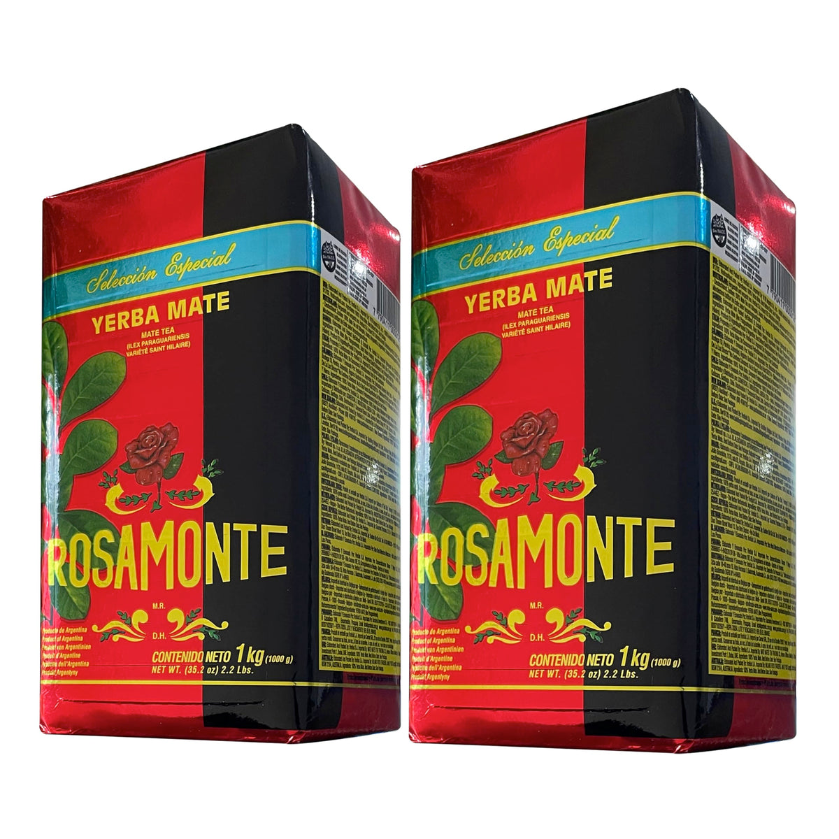 Rosamonte Selección Especial Yerba Mate, Aged Hard Pack, 1kg, Pack of 2