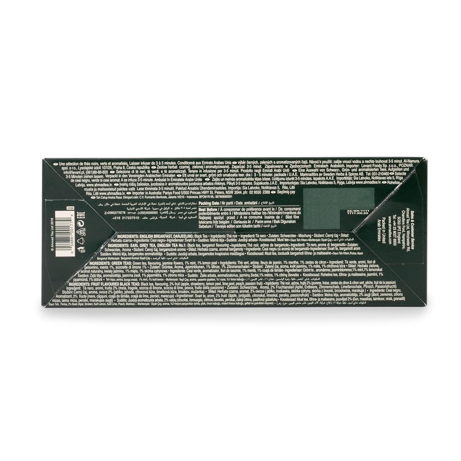 Ahmad Tea Variety Gift Box, 60 Foil Enveloped Teabags, Twelve Teas, 1 Count