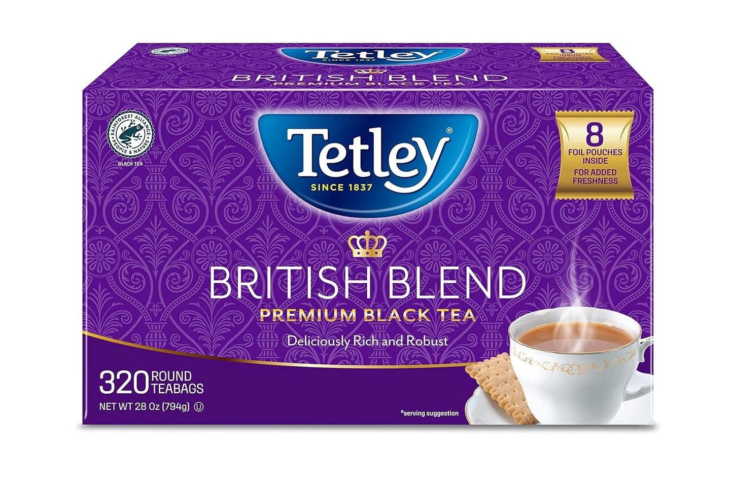 Tetley, British Blend Black Tea, 320 Count, Hot or Iced, Rich & Robust Black Tea