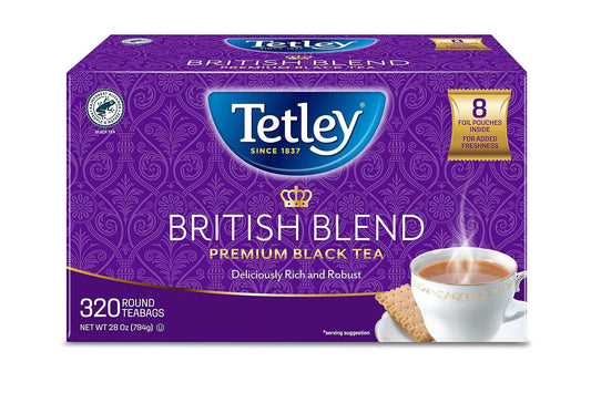 Tetley, British Blend Black Tea, 320 Count, Hot or Iced, Rich & Robust Black Tea