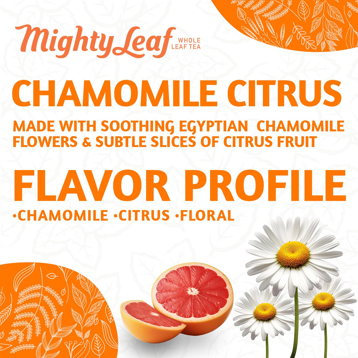 Mighty Leaf Chamomile Citrus Herbal Tea - 45 Pouches Premium Herbal Tea