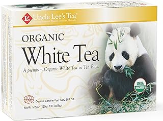 Uncle Lee’s Organic White Tea - Premium Tea for Everyday Wellness, Low Caffeine, Antioxidant-Rich White Tea Bags, Individually Wrapped, 100 Count
