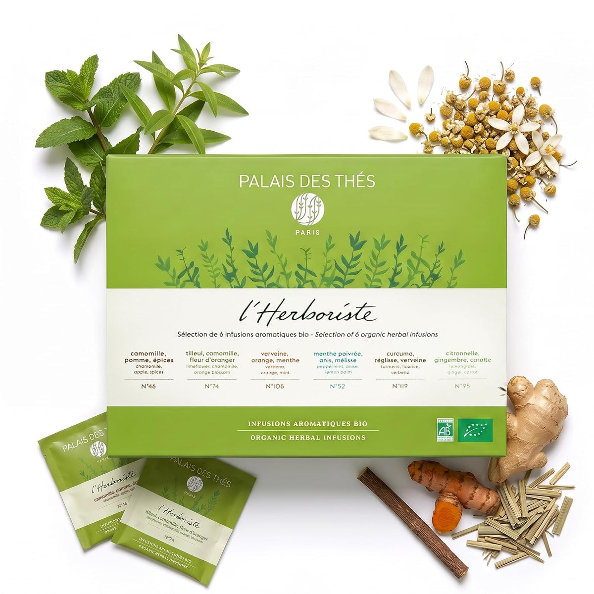 Palais des Thés - Herbal Teas Gift Set- Premium assortment - 36 Cotton Bags