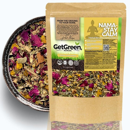 Relax and Calm Down Loose Leaf Tea w/ Ashwagandha, Chamomile, Lemon Balm, Organic Herbal Tea, 2 oz (57 gram), Decaf, Vegan, Healthy, Zero Caffeine