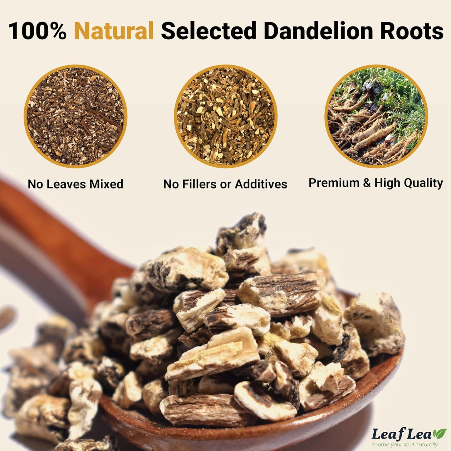 LeafLea 80 Dandelion Tea Bags, All Natural Dandelion Root Tea, Supports Digestion &amp; Immune Health, Caffeine-Free, Vegan, No Sugar, Individually Wrapped Tea Bags, 2 Pack