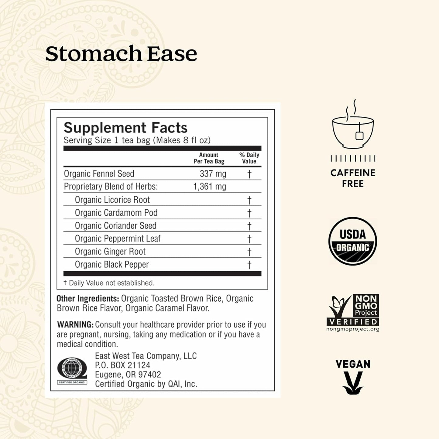 Yogi Tea Stomach Ease - 16 Bags per Pack (4 Packs) - Digestive Tea to Help Soothe & Calm the Stomach - Includes Licorice, Fennel, Ginger, Peppermint & More
