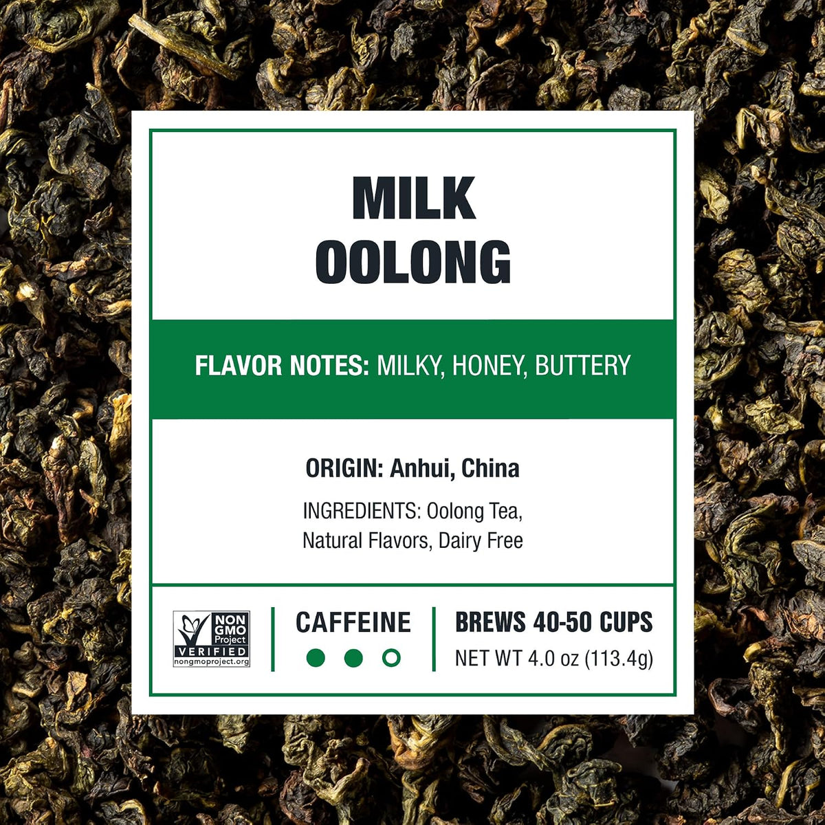 Milk Oolong Loose Leaf Tea, Single Origin China Oolong Blend, 50 Cups, 4oz