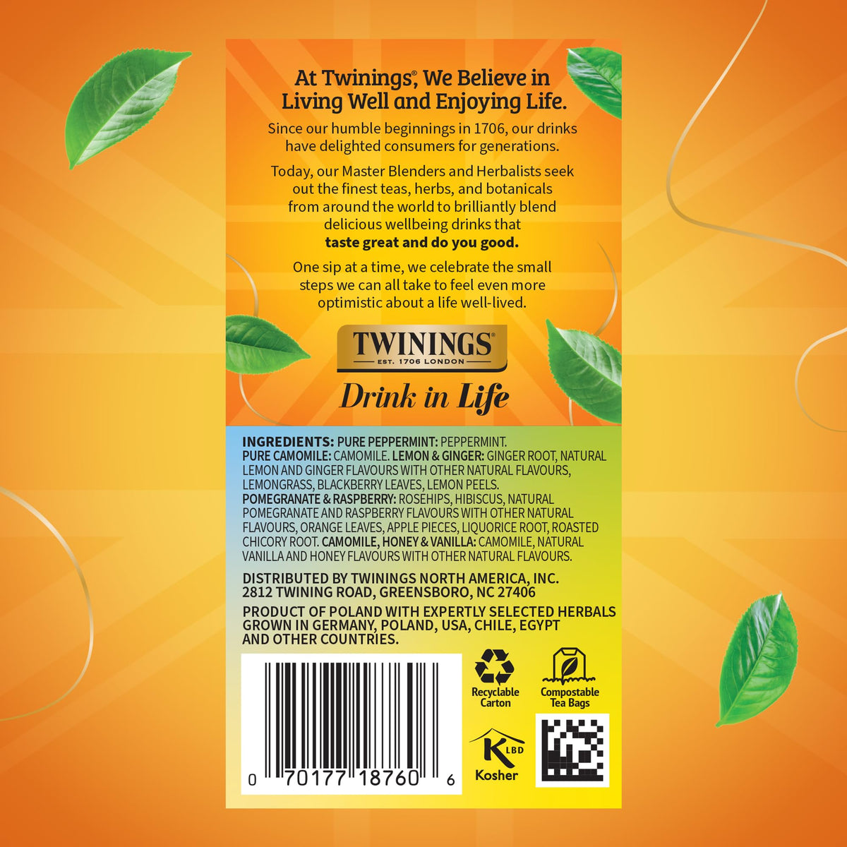 Twinings Herbal Tea Variety Pack, 20 Count (Pack of 6), Formerly Assorted Herbal, Includes 5 Flavours, Naturally