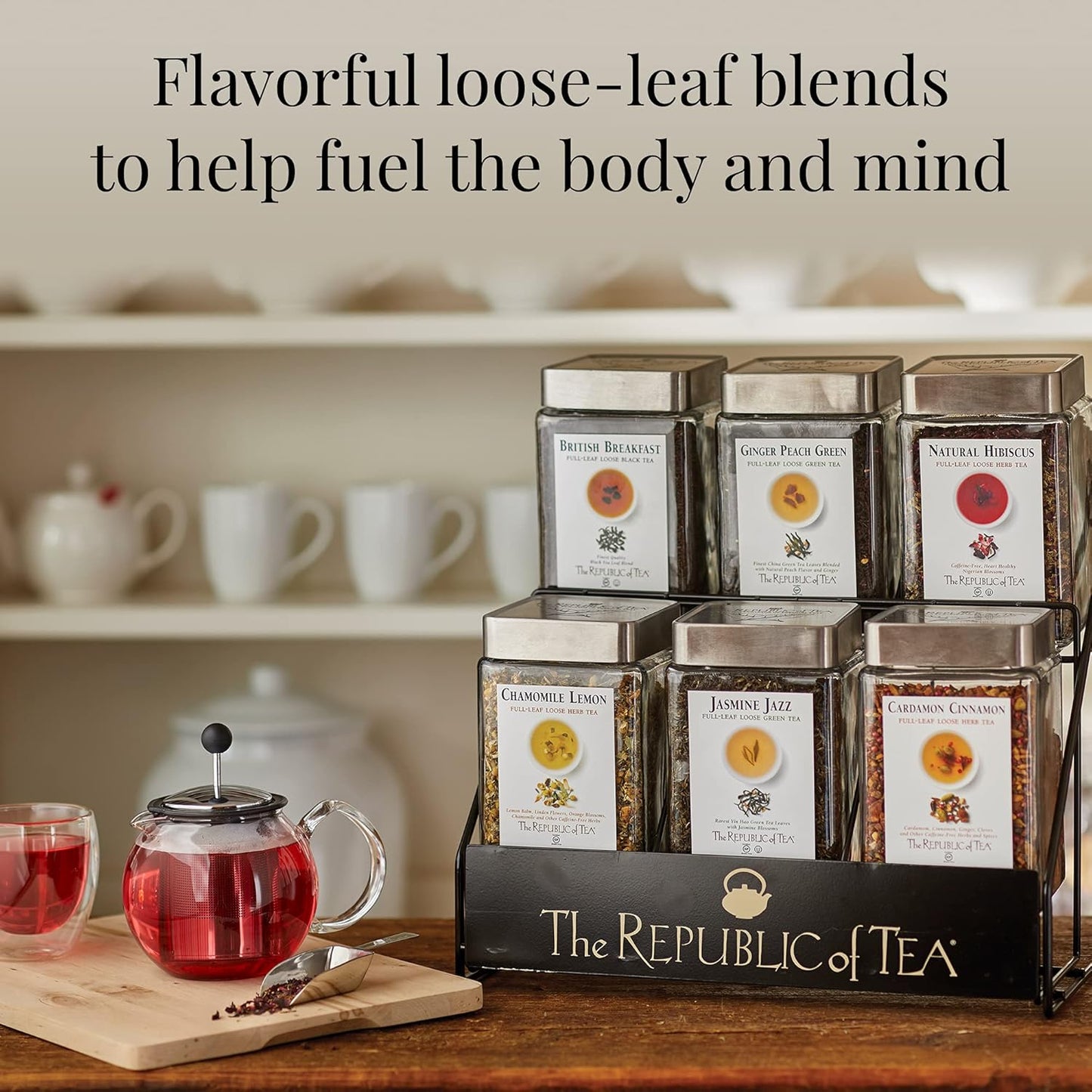 The Republic of Tea British Breakfast Black Full-Leaf Loose Tea, 3.5 oz Tin | Steeps 50 Cups