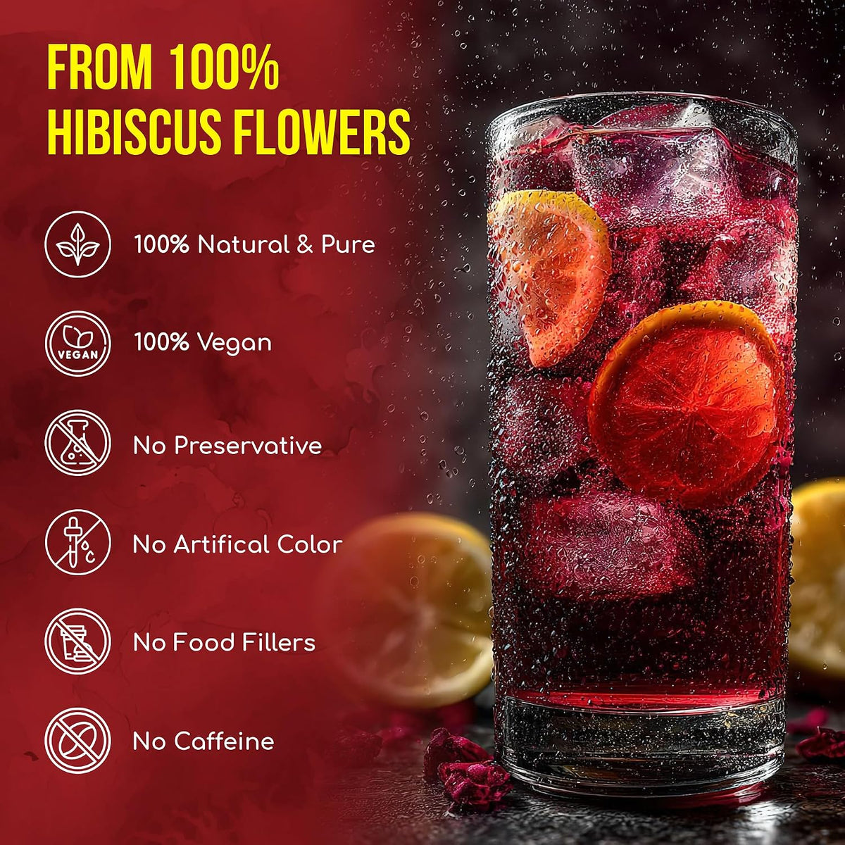 FreshDrinkUS, Premium Hibiscus Flower Tea, 235 Count, Pure, Caffeine Free