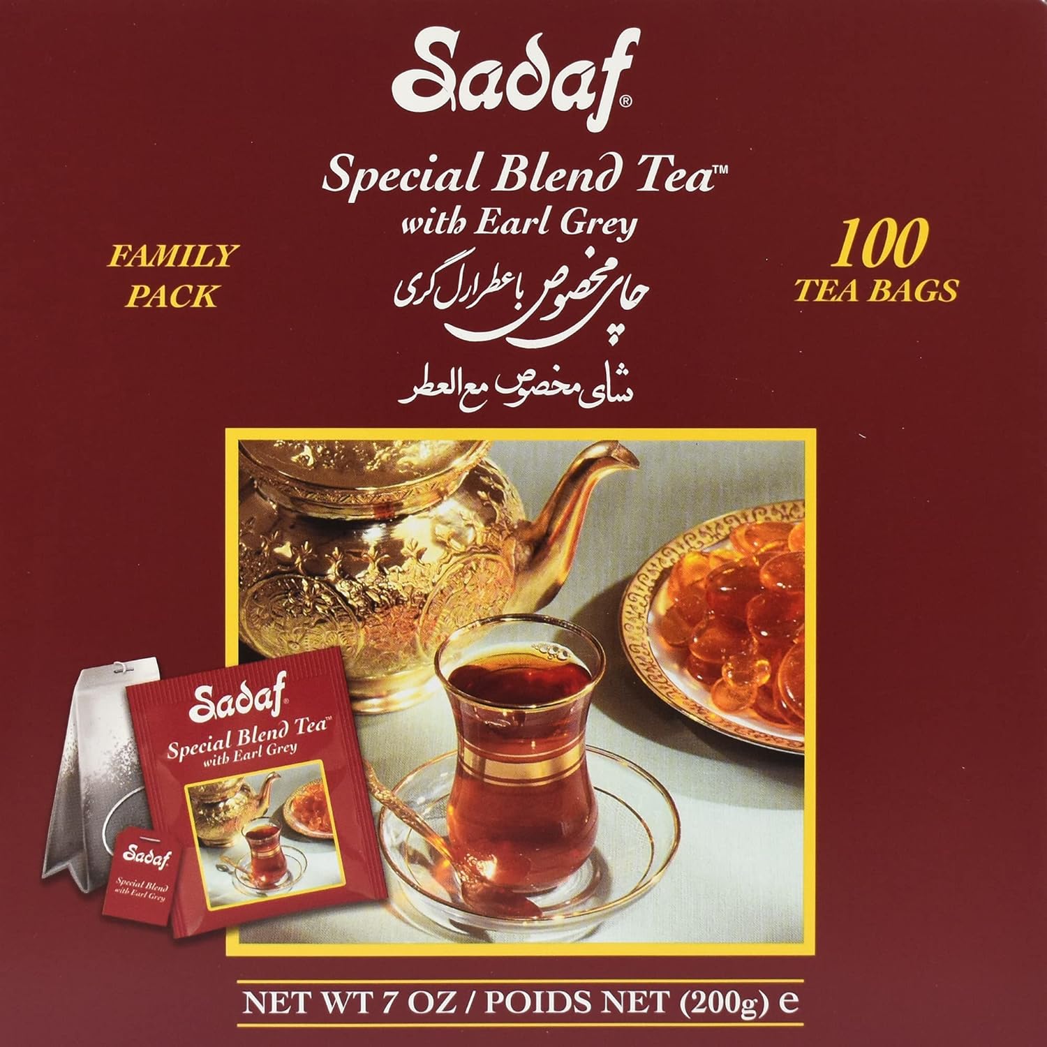 Sadaf Earl Grey Tea Bags | Special Blend Earl Grey Ceylon Black Tea | Product harvested in Sri Lanka | 100 bags (pack of 1)