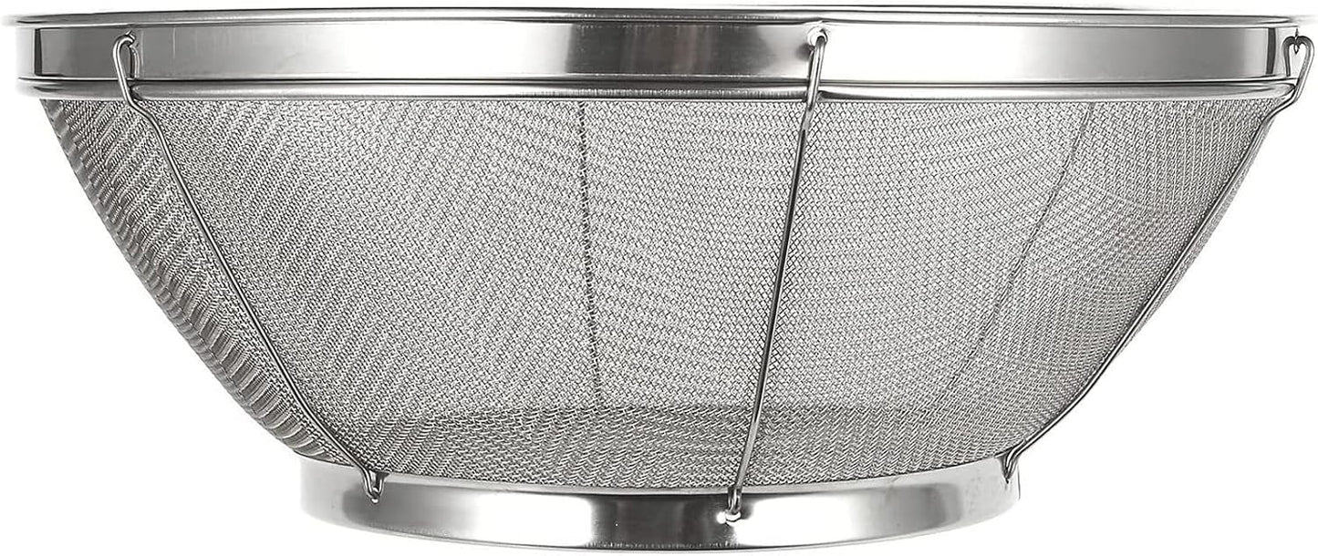 Juvale Stainless Steel Fine Mesh Strainer - Durable Rust-Resistant Mesh Colander - Ergonomic Handle Rice Colander - Ultra-Fine Flour Sifter - Dishwasher Safe with Stable Design - 11 in x 4 in, Silver