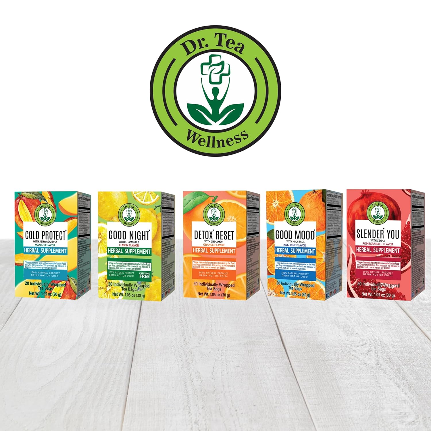 Dr. Tea Good Mood Tea with Holy Basil - Tangerine Flavor - 20 Tea Bags