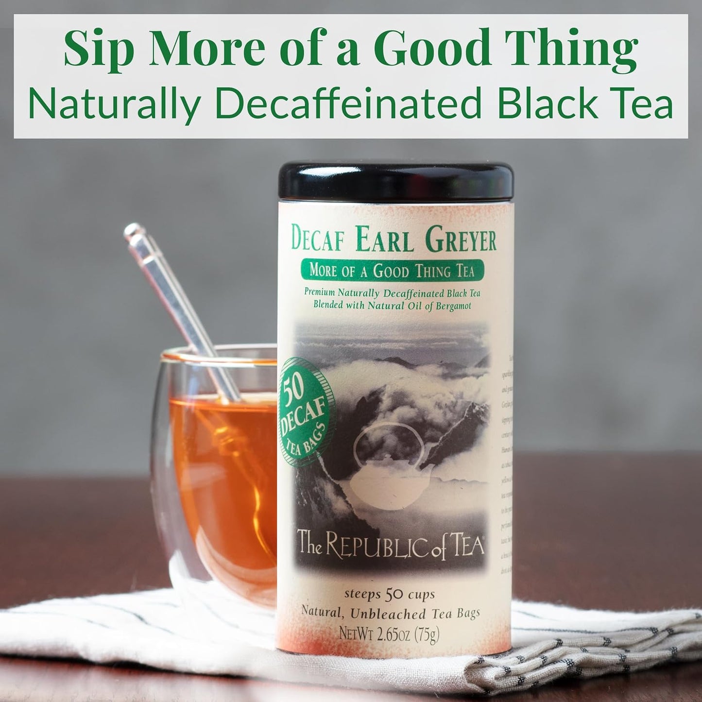 The Republic of Tea - Earl Greyer Decaf Tea, 50 Count