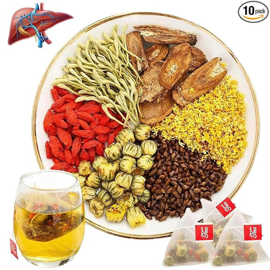 Liver Detox Tea, 30 Pcs Liver Cleanse Detox & Repair Teabag, Dandelion Root Chrysanthemum Wolfberry Tea, Te De Boldo Organico Para El HíGado Graso (30pcs)