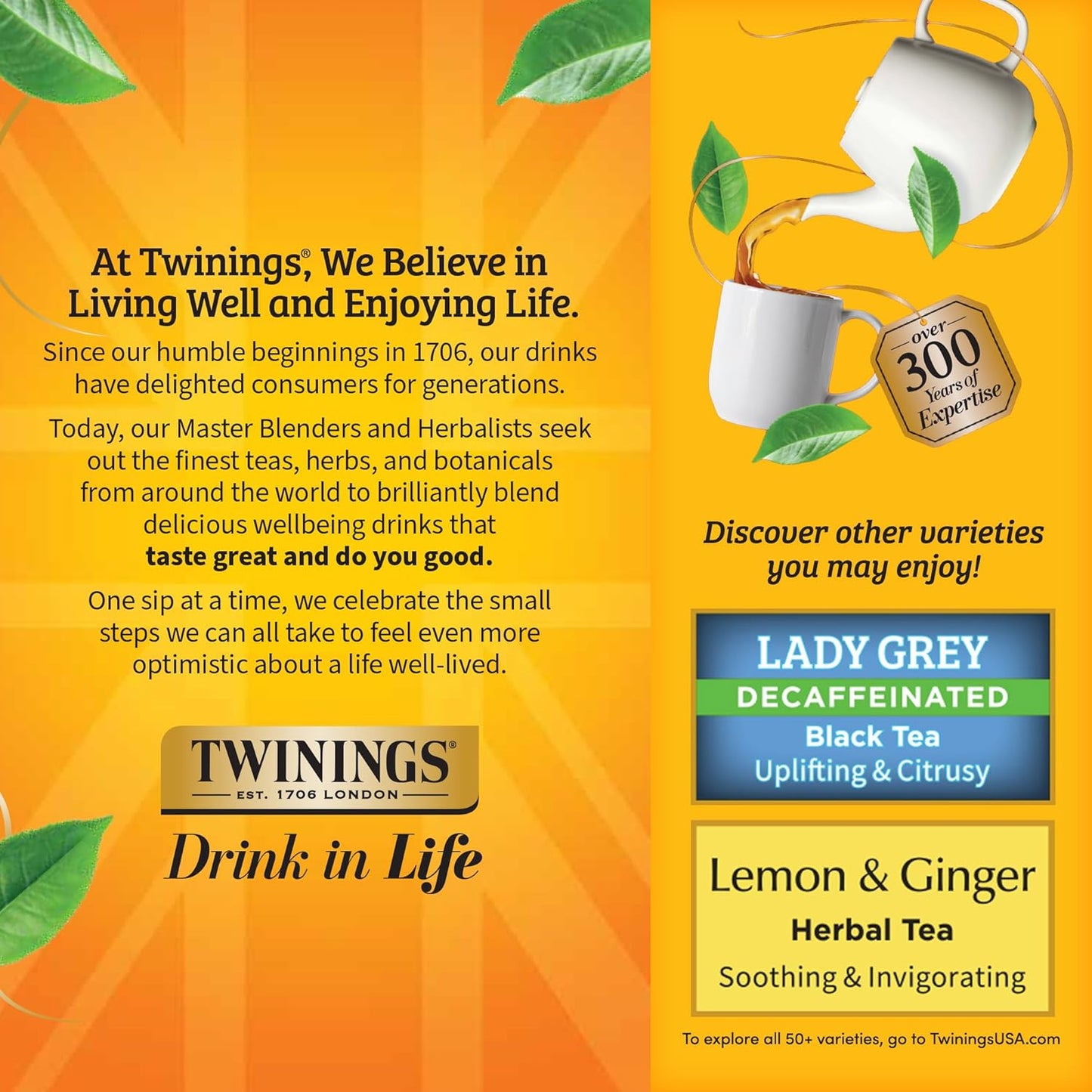 Twinings Decaffeinated Earl Grey Black Tea Individually Wrapped Bags, 100 Count (Pack of 1), Flavoured with Citrus and Bergamot, Enjoy Hot or Iced, 100 Teabags