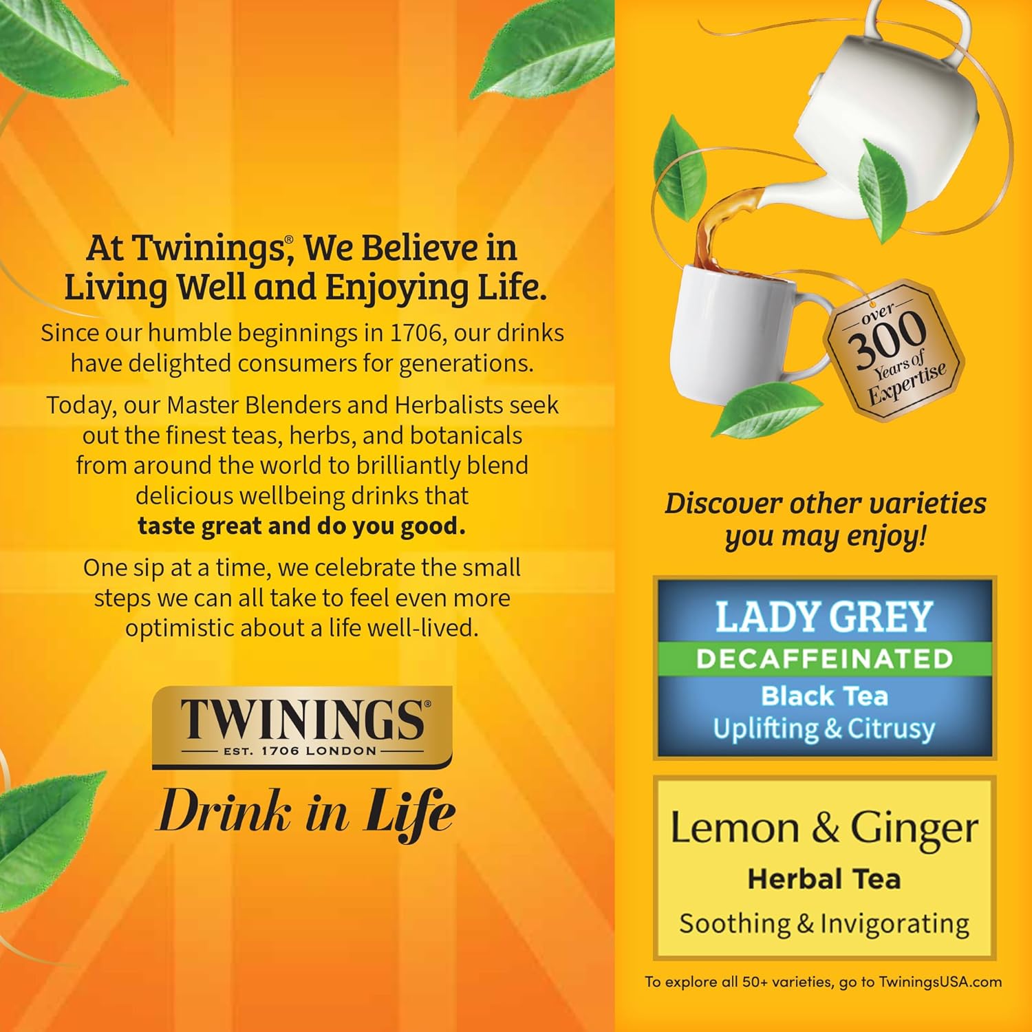 Twinings Decaffeinated Earl Grey Black Tea Individually Wrapped Bags, 100 Count (Pack of 1), Flavoured with Citrus and Bergamot, Enjoy Hot or Iced, 100 Teabags
