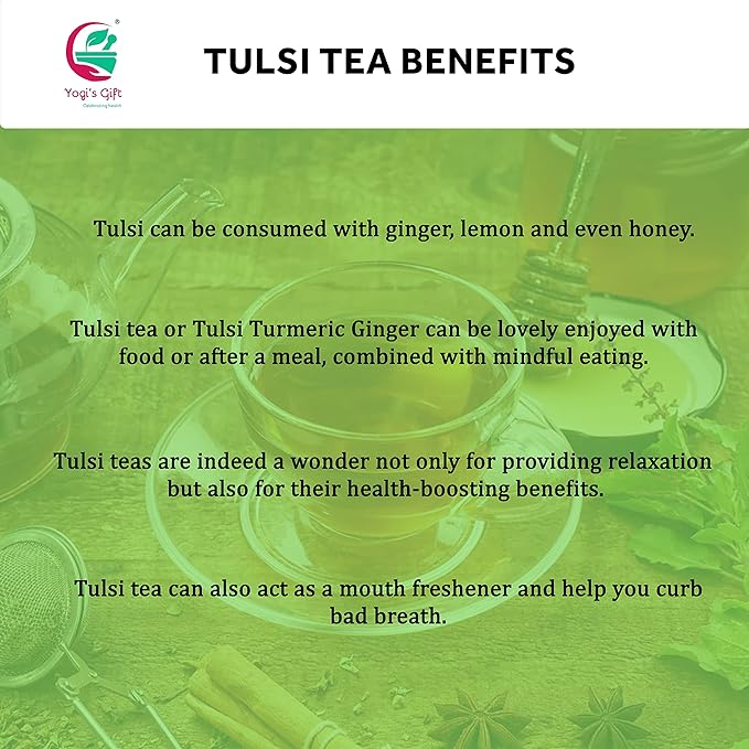 Dried Tulsi, Holy Basil Leaf Tea 1 LB, Relaxing and Calming Tea, 100% Natural, by Yogi's Gift®