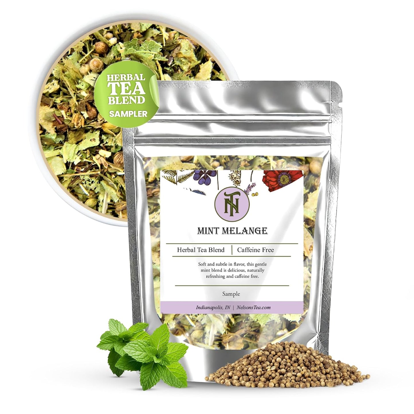 Nelson's Tea Mint Melange Spearmint Green Loose Leaf Tea, Sample 0.3 oz
