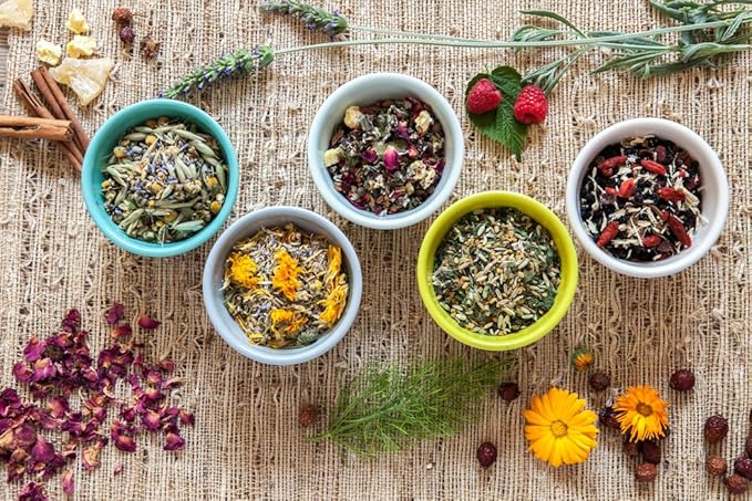 Birds & Bees Teas - Inner Peace Organic Herbal Tea - Loose Leaf Blend with Lemongrass, Skullcap, Ginger, Spearmint, Orange Peel, and Peppermint