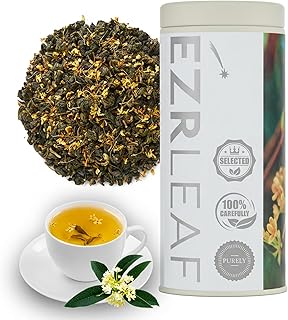 Premium Osmanthus Jin Xuan Oolong Loose Leaf Tea 1.76oz (50g) Taiwan High Mountain Tea, Natural Milky Aroma, Real Osmanthus Scented, Vacuum-Sealed for Peak Freshness, Serving 17-25 Cups