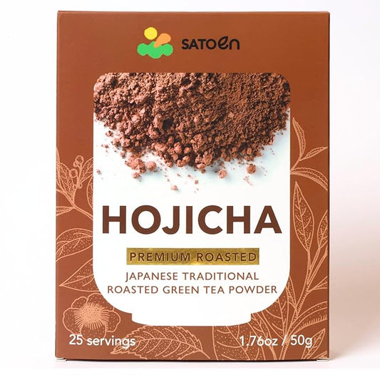 Satoen Pure Premium Japanese Hojicha Powder – Authentic Roasted Flavor 50g/1.76oz – Perfect for Hojicha Latte & Straight Tea
