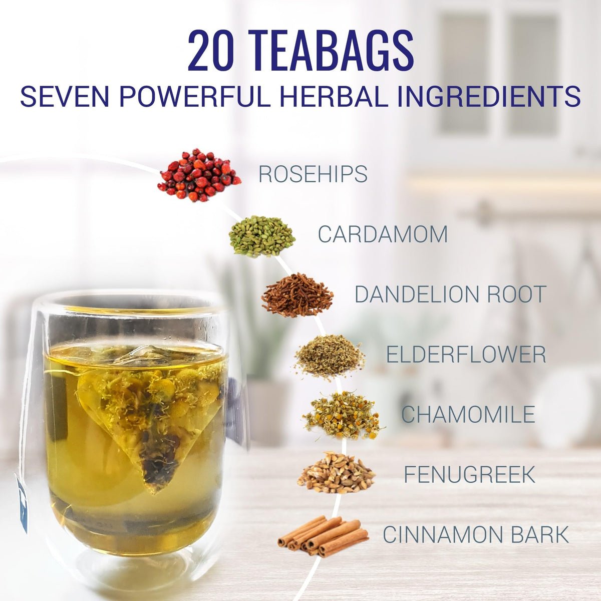 Nutri-Align Fasting Tea | 20 Herbal Teabags Chamomile Dandelion & Rosehips