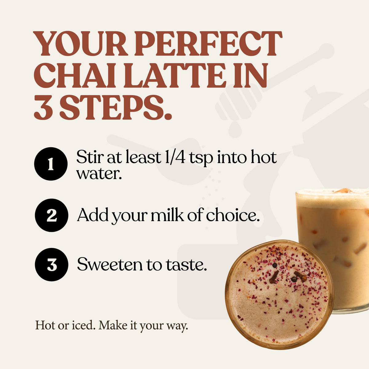 Blue Lotus Chai - Rooibos Flavor Masala Chai - Makes 65 Cups - 2 Ounce Masala Spiced Chai Powder with Organic Spices