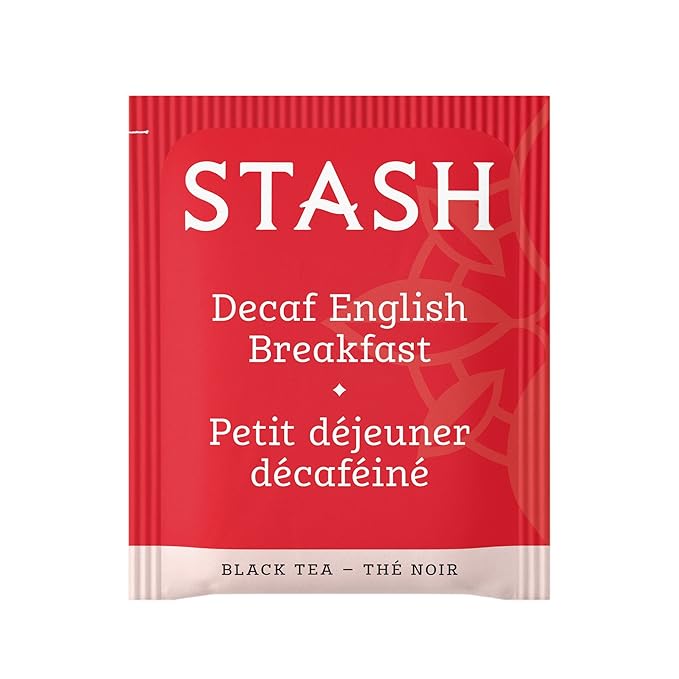 Stash Tea Decaf English Breakfast Black Tea - Decaf, Non-GMO Project Verified Premium Tea with No Artificial Ingredients, 100 Count (BULK PACKAGING)