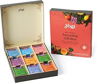 Yogi Organic Tea Sampler Gift Box (45 Tea Bags) Assorted Delicious Wellness Blends - 9 Favorite Herbal, Green & Black Varieties