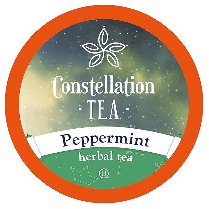 Constellation Tea Peppermint Herbal Tea Pods Compatible with K Cup Brewers Including 2.0, 40 Count